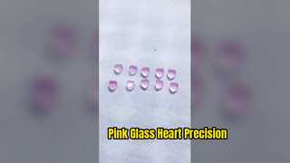 3mm 핑크 유리 레이저 컷 하트 모양 패턴
